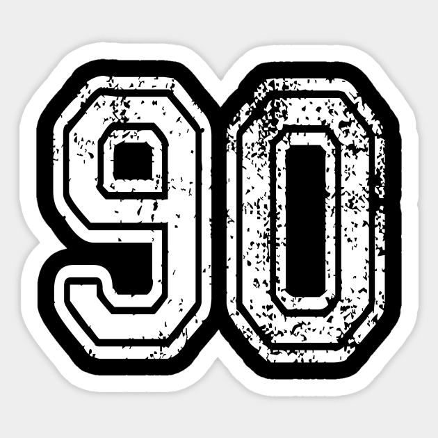 Number 90 Grungy in white Sticker by Sterling